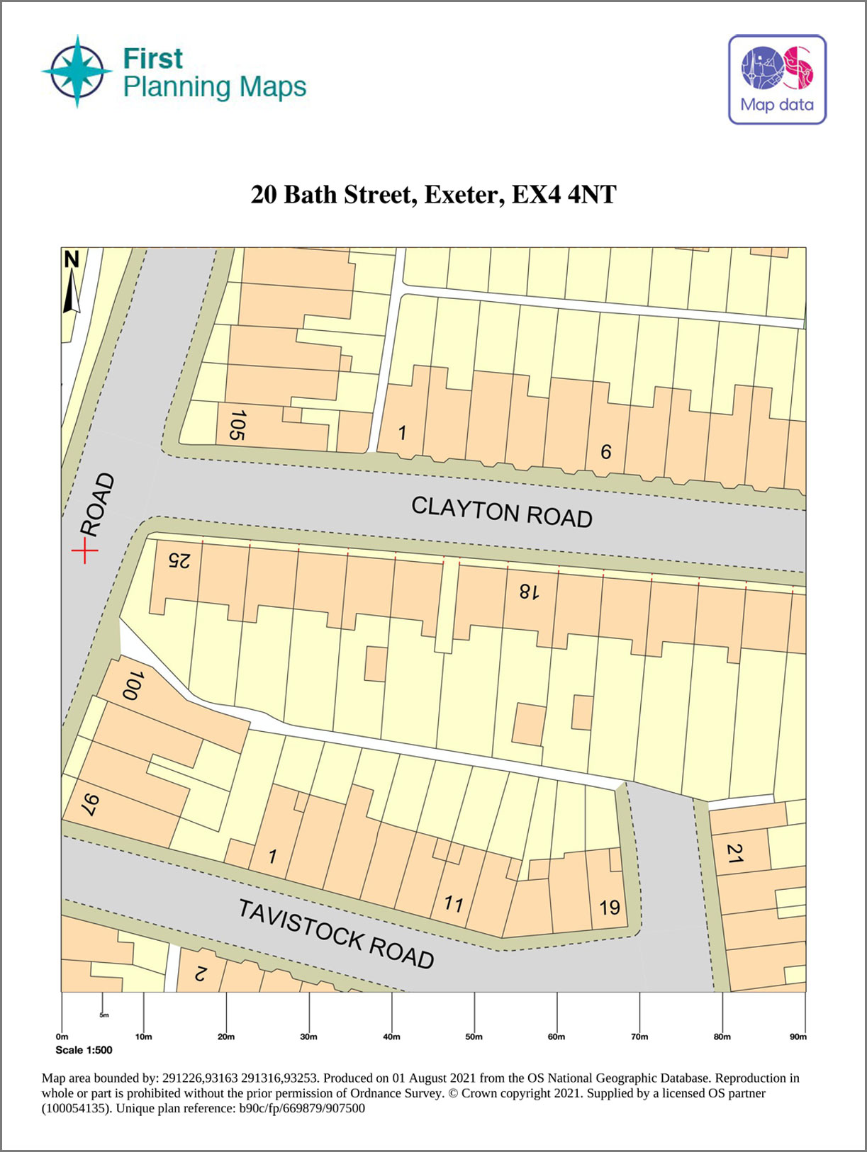 Example Ordnance Survey Location Plan as required by councils